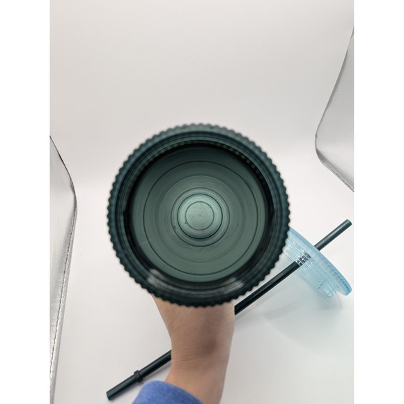 Starbucks‎ 2022 Light Blue Arched Pattern Tumbler with Straw 24 oz - Picture 6 of 6